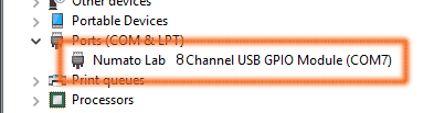 USB GPIO Port Name In Device Manager